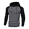 TARAINYA Pull Homme Sweat à Capuche Manches Longues Hoodies Pullover Casual avec Cordon Serrage Ajustable Gris foncé Noir M