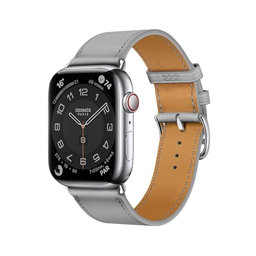 Gris lune et argent : montre connectée élégante avec bracelet en acier ajustable