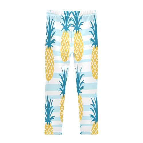 Bolaz Toddler Girls Leggings Printed Yoga Pants Leggings Blue Leaves Pineapple for Kids2