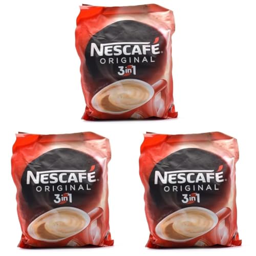 Image of Nescafe 3 in 1 Original Soluble Instant Coffee 30 Sachets 525 grams (Pack of 3)