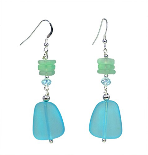 Beachy Blue Hawaiian Sea Glass Earrings