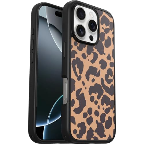 Image of OtterBox iPhone 16 Pro Symmetry Series Case - Leo Look (Black) - Ultra-Thin, Sleek, Leopard Print iPhone Case
