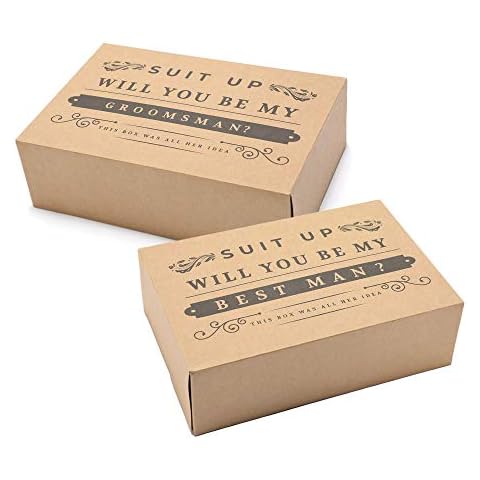 Groomsmen Box {6 pack} Groomsman Gift I Groomsmen Proposal Box | Groomsmen Gift Box Set | Will You Be My Groomsman? | Will You be My Best Man? | Kraft Style Cover