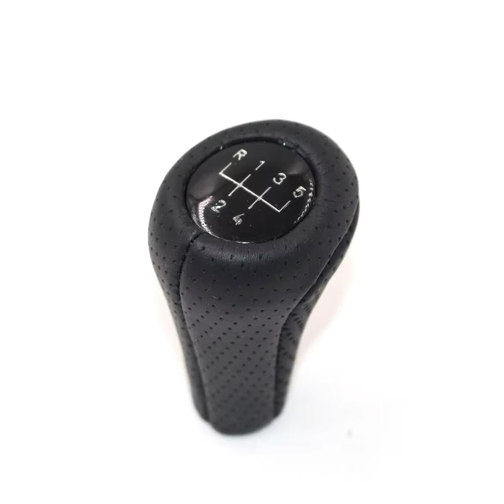 YDXHERTA Car Styling Stick Knobs Genuine Perforated Leather Gear Shift Knob for BMW E60 E90 E46 E36 All Series 5 6 Speed Auto Parts(5speed)