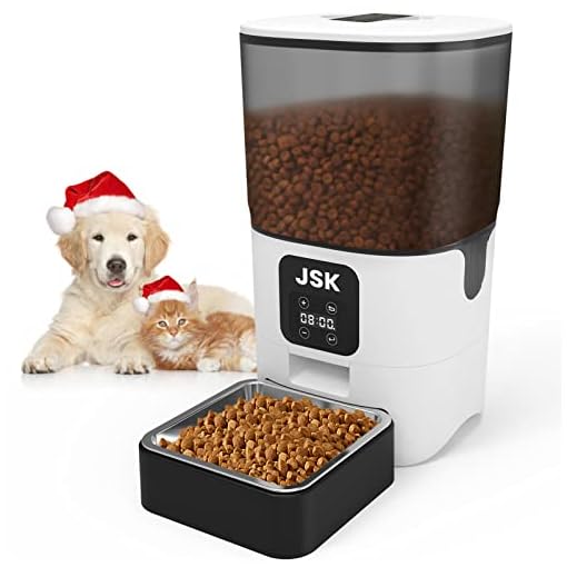 JSK 6L Automatic Cat Feeders,Timed Cat Feeders with Stainless Steel