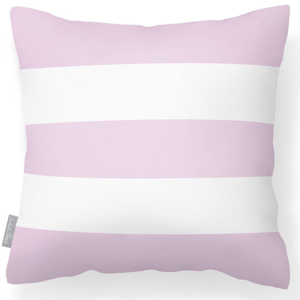 Izabela Peters Peony Blush Outdoor Cushions Waterproof, 43 Cm, Filled Outdoor Cushion, - 3 Stripes Horizontal, Garden Furniture Cushions, Outdoor Seat Cushions, Garden Chair Cushions