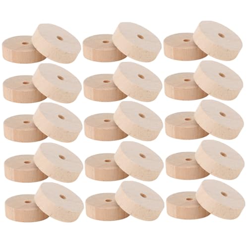 TOYZFRIENDY 30個入り 木製チュ イール アートクラフト用アクセサリー 子供向けおもちゃの車輪 モデル作成用
