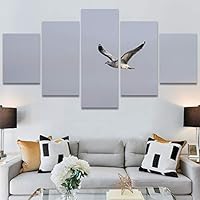 SIGNWIN 5 Panel Canvas Wall Art Birds Farmhouse/Country Group Group Multicolor Photography Realism Relax/Calm Warm for Home Decorations Ready to Hang - 60