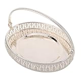 Présentation luxueuse : ce plateau ovale à fruits apporte une touche sophistiquée en tant que corbeille à fruits dans un café ou plateau décoratif dans un bar, impressionnant les invités lors de goûters et de célébrations. plateau de fête rétro, plateau à fruits avec poignée