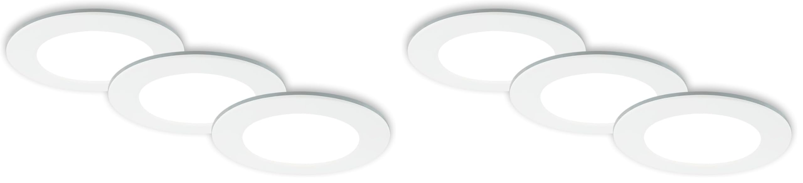 BRILONER - 3er Set Bad Einbaustrahler LED mit Fernbedienung, einstellbar von warmweiß bis kaltweiß, dimmbar, LED Spot, Deckenspots, Spots, Einbauleuchten, Einbauspots, 92x45 mm, Weiß (Packung mit 2)
