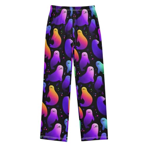 Pajama Pants Seal Colorful Neon Long Sleep Pants Lounge Bottoms