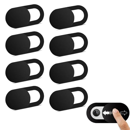 8 Pcs Laptop Camera Cover Slide Ultra Thin Design Web Camera Cover Slide Webcam Cover Slide Webcam Cover Slider Camera Blocker Slider for Laptop Desktop PC Tablet Smartphone(Black)