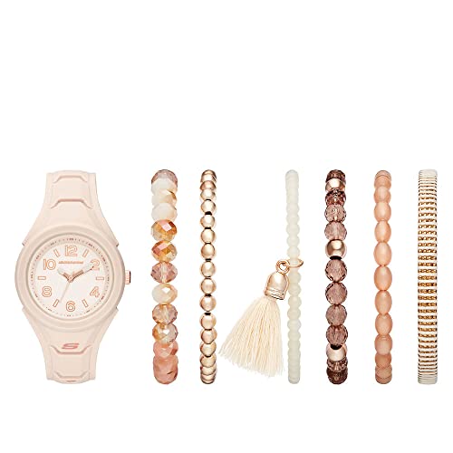 Product Image of the Skechers Women's Sets Quartz Silicone Watch and Bracelet Gift Set , Color: Pink (Model: SR9020)