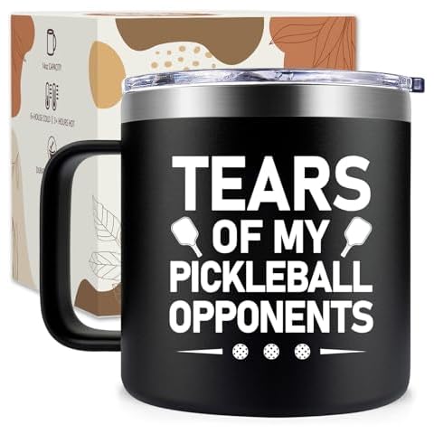 Maybeone Pickleball Gifts for Men Women - Tears of My Pickleball Opponents Mug 14oz - Gifts for Pickleball Lovers - Pickle Ball Gifts for Him Her - National Pickleball Day Gifts Cover