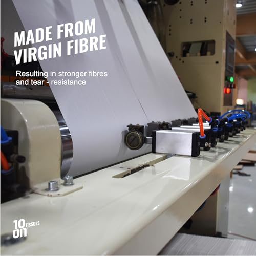 Image of 10on Lite 2 Ply Soft Facial Tissue Paper,Large Size Napkins, Pack of 4 (100 Pulls x 4 Box = 400 Pulls), Box Color May Vary