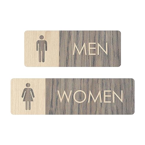 Amazon.com: Men & Women Restroom Sign Set - Modern Wood Bathroom ...