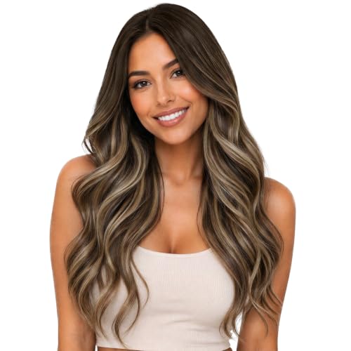 Image of Moresoo Genius Weft Tape in Hair Extensions Brown Blonde 18 inch 65g 2pcs