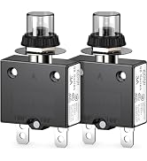 MECCANIXITY 2-Pack 20A Push Button Circuit Breaker | 125/250V AC 32V DC Manual Reset Thermal Overload Protector