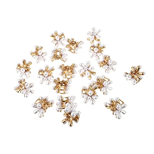 FOMIYES 20個ミニパール花ヘアクリップ 可愛いヘアクロークリップ ヘアアクセサリー 髪型アレンジに お風呂やメイク時にも便利
