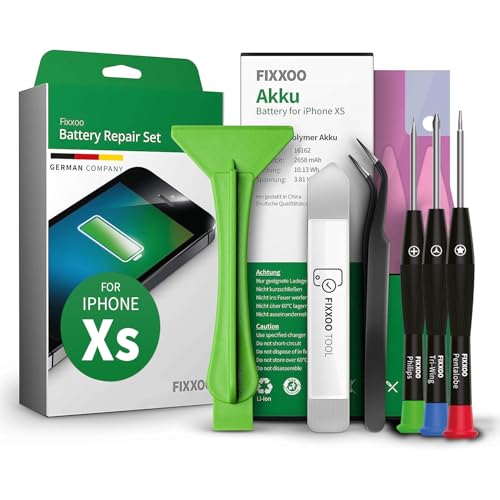 GIGA Fixxoo Handy Akku Reparatur Set für iPhone XS [inkl. Werkzeug-Kit & Anleitung] - Original Kapazität - Ersatzakku für einen einfachen Austausch - Batterie für iPhone XS