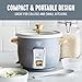 GreenLife Rice Cooker with Removable PFAS-Free Ceramic Nonstick Pot, 3-Cups Uncooked/6-Cups Cooked, Grains & Oatmeal Multicooker, Compact One-Switch Design, Auto Keep Warm, Easy Clean, Gray