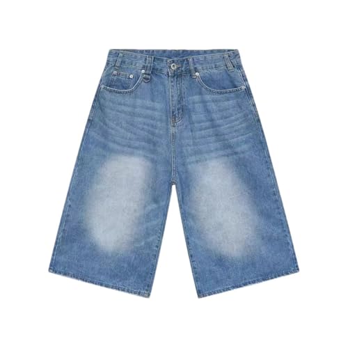 Short baggy wide leg punk bleu clair XL en jean délavé harajuku
