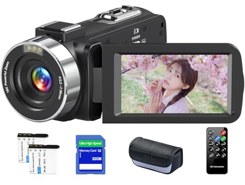 Amazon | ビデオカメラ 4K録画 YouTubeカメラ 3.0インチIPS HD画面 270