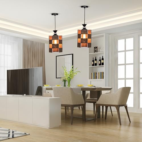 Image of Groeien Crystal Jute Weave Metal Hanging Pendant Ceiling Lamp Fixture | Chandelier for Home, Indoor, Outdoor,Living Room, Bedroom(Bulb Included)(JuteWeave, 1)