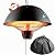 Electric Outdoor Heater, 1500W Hanging Ceiling Mounted Infrared Patio Heater for Outdoor Use, Waterproof Electric Heater for Porch, Balcony, Garage, Adjustable Height, Black