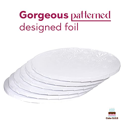 10 Inches White Round Sturdy Cake Board Drums for Displaying Cakes, 1/2 Inch Thick, (6-Pack)