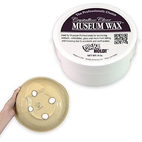 QUAKE HOLD! Ready America Quake Hold Museum Wax, 4 Oz, Clear, Crystalline Cover