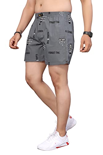 Image of PANTHUSHTI Combo of 2 Pcs Men's Under Pant and Night Wear Use Cotton Woven Printed Above Knee Boxer Shorts for Boy's Underwear Boxer Brief Ultra Soft Boxer