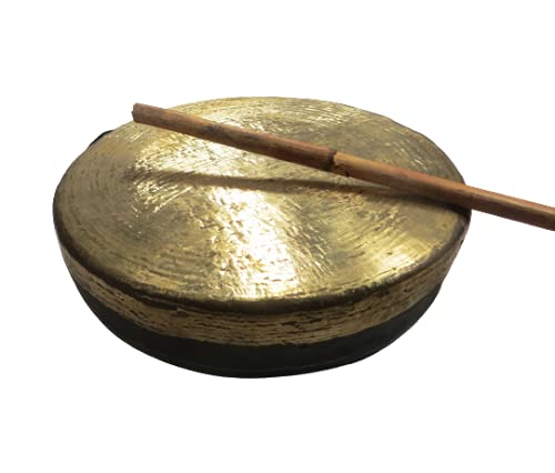 ORIVILLE Brass Percussion Pooja Bell/Gong Bell Ghanta with Stick for Puja, Home Temple, School Institute (7 inches Diameter) - Image 4 thumbnail