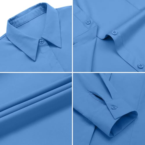 Image of IN'VOLAND Women Plus Size Button Down Shirts Long Sleeve Office Work Blouse