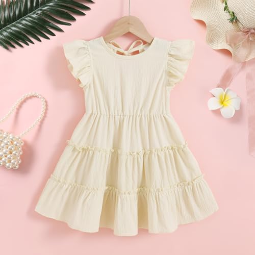 YOUNGER TREE Toddler Dress Baby Girl Summer Clothes Ruffle Sleeve Smock Beach Boho Dresses Sundress2