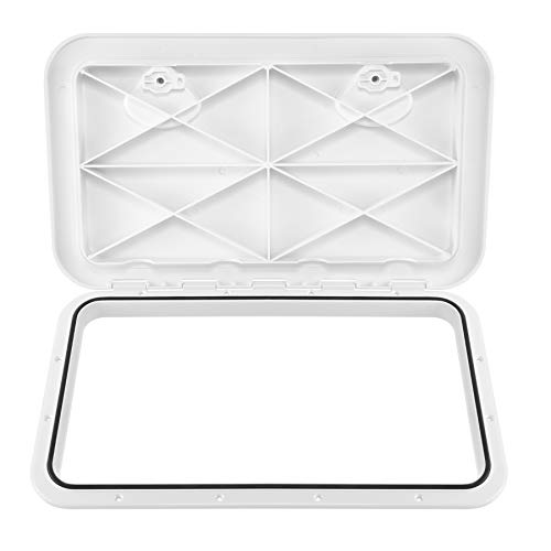 CO-Z 24x14 Inch Marine Access Hatch, Durable ABS Boat Hatch with Textured Lid 180 Hinge and Strong Recessed Handle, 20.6x11 Inch Opening for Boat Storage Ventilation and Machine Inspection, White
