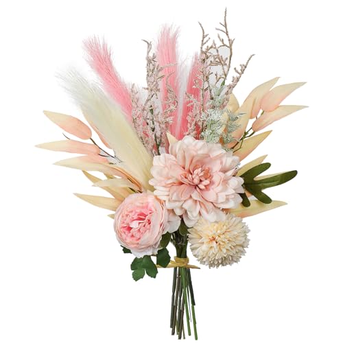 Weldomcor Arreglos de Flores Artificiales de Seda, Ramos de Boda sintéticos, Decoraciones de Plantas Florales de plástico, centros de Mesa de Comedor, centros de Mesa para Oficina, hogar, Cocina,