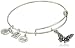 Alex and Ani "Charity by Design" Rafaelian Silver-Tone Expandable Wire Bangle Bracelet with Butterfly Charm, 7.75"