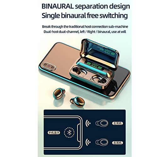 Fones De Ouvido Esportivo, Bluetooth 5.0, Estéreo, 9D LED, à Prova D'água