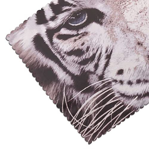White Tiger Face Placemats Set Of 6 Dining Table Mat Table Placemats Heat Resistant Farmhouse Place Mats Washable For Kitchen Dining Table Decor #TOP5