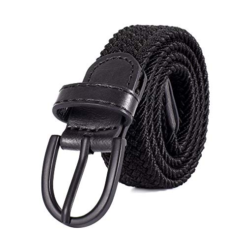 Image of Young Boys Girls | Braided Stretch Elastic Belt | Pin Prong Buckle | Loop End Tip | 1 inch width | 5 Sizes 5 Colors