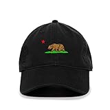 Tech Design California Bear Baseball Cap Embroidered Cotton Adjustable Dad Hat Black