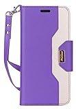 ProCase Wallet Case for iPhone XR, Folio Flip Case with Kickstand Card Holders Mirror Wristlet, Folding Stand Protective Cover for Apple iPhone XR 6.1' 2018 Release -Purple