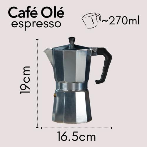 Café Olé Espressokocher aus Aluminium, 6 Tassen, 240 ml – Ansicht 2