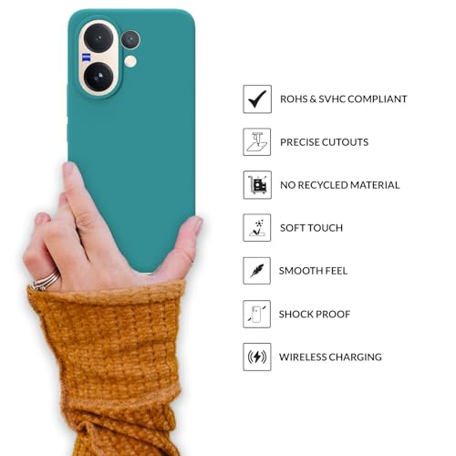 Image of SPRIG Compatible with Vivo V60 Premium SilkTone Liquid Silicone Back Cover Drop Tested Shock Proof Mobile Case for Men, Women, Boys and Girls with Camera Protection (Ocean Blue)