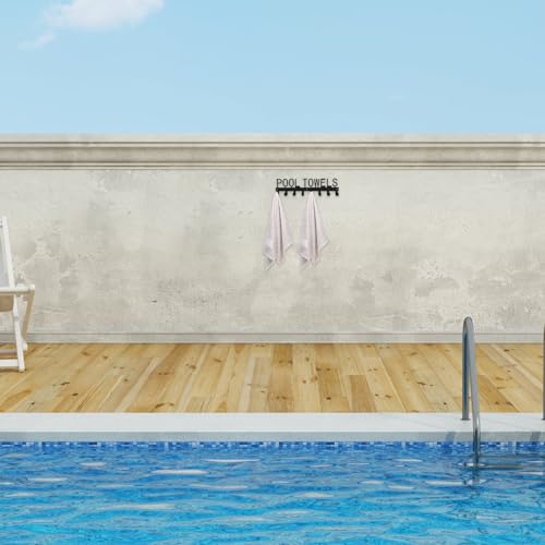 Gancho para toallas y ropa de hierro negro resistente para pared de cocina 6