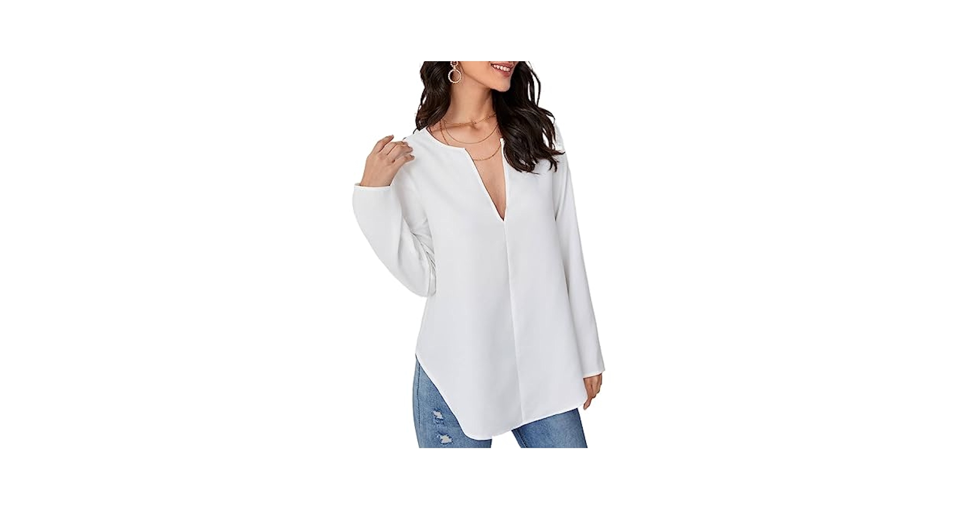 andequal docking hem tops／ white docking hem tops – andequal