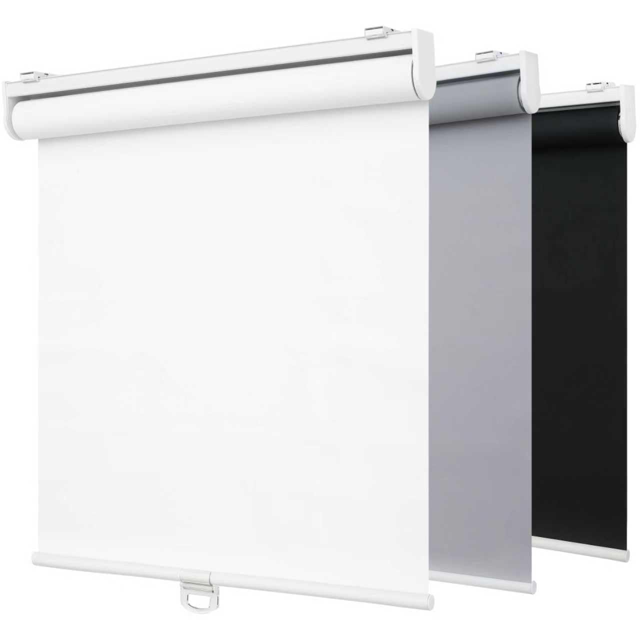 Photo 1 of SHADEMOON Blackout Cordless Roller Shades for Indoor Windows,Room Darkening Blind with Spring System Pull Down,Thermal Insulated UV Block Fabric,Home Office (100% Blackout, White,75" W x 72" H)