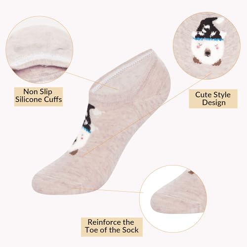 Image of Violet Mist Women's No Show Socks - Low Cut, Invisible, Non Slip Footies - Flat Boat Socks