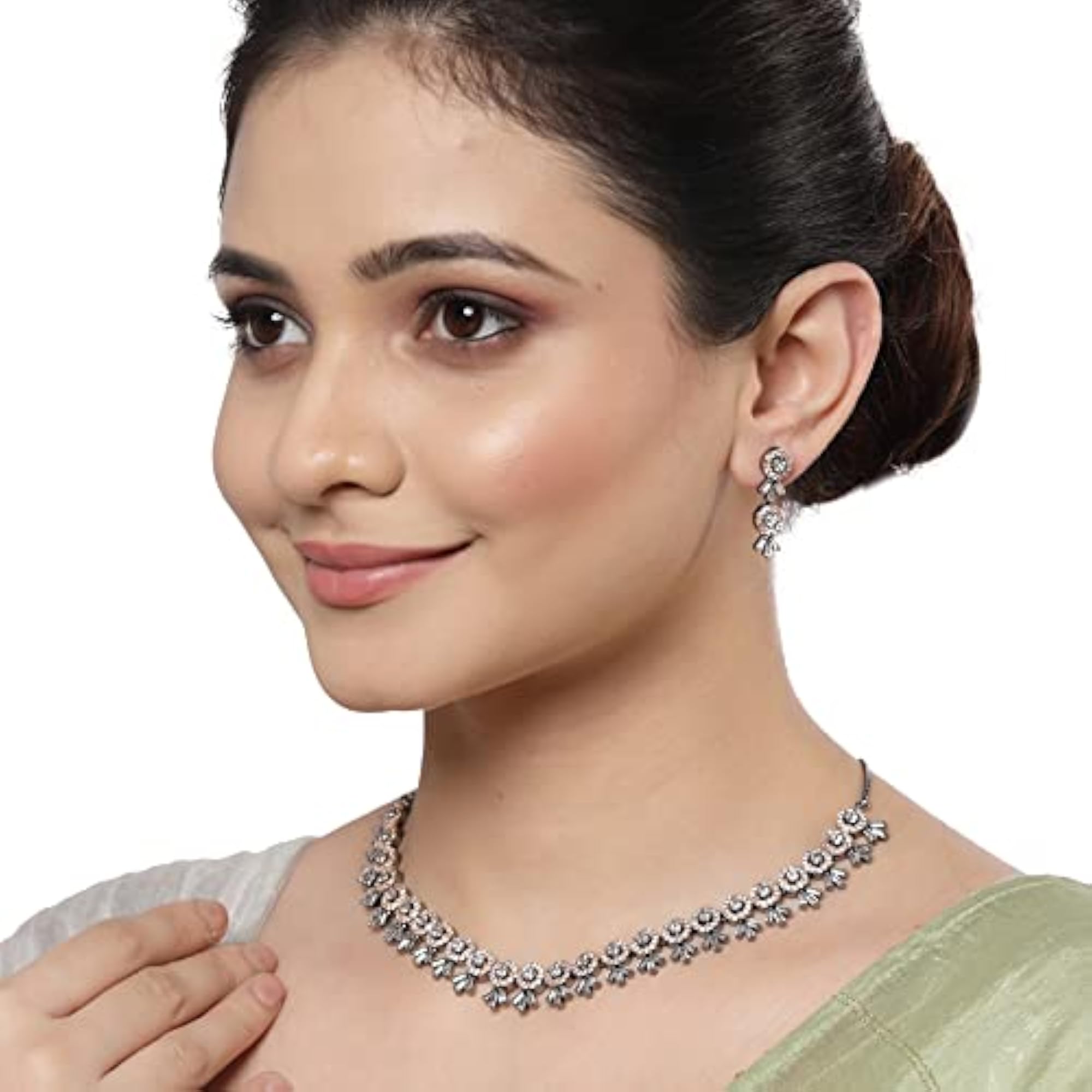 American Diamond Studded Necklace & Earring Set